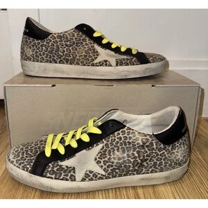 Golden Goose Superstar Leopard Suede/Leather Star Sneaker Worn Once w Box 38 560